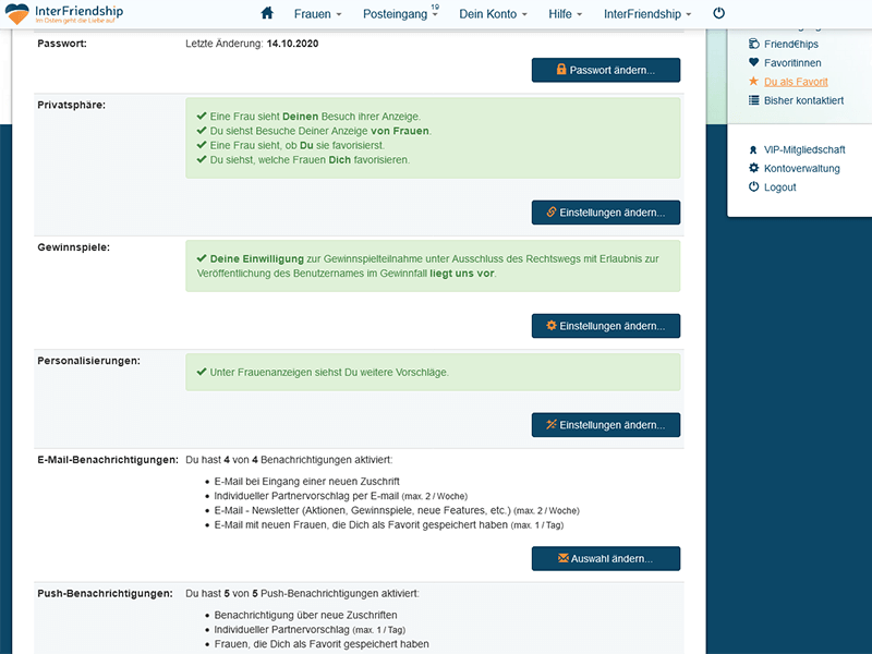 Zahlreiche Einstellungsmöglichkeiten